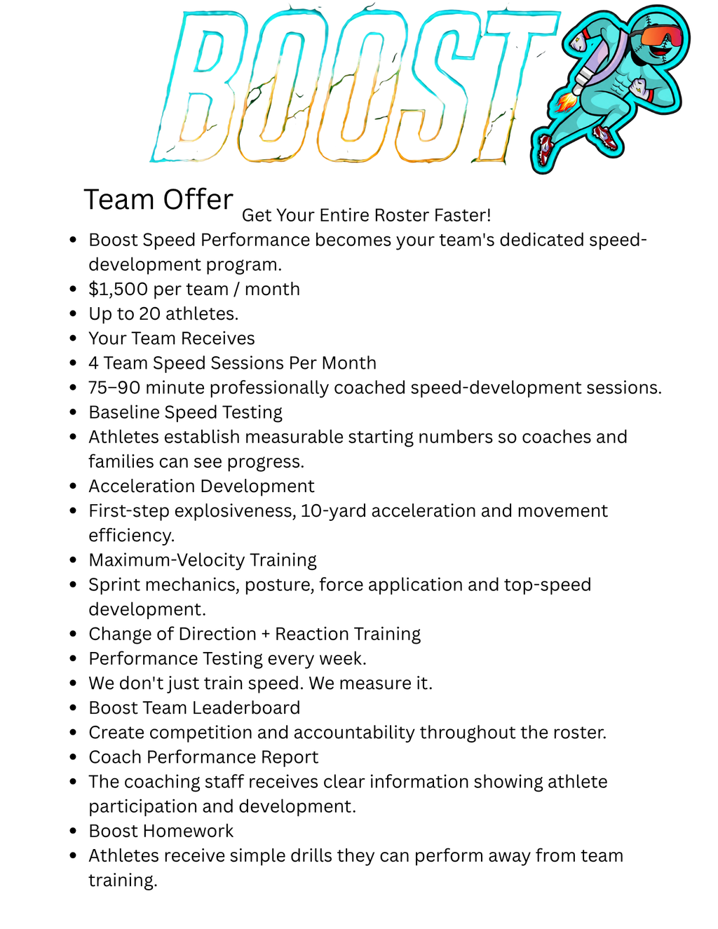 TEAM RUNNING SPEED BOOST