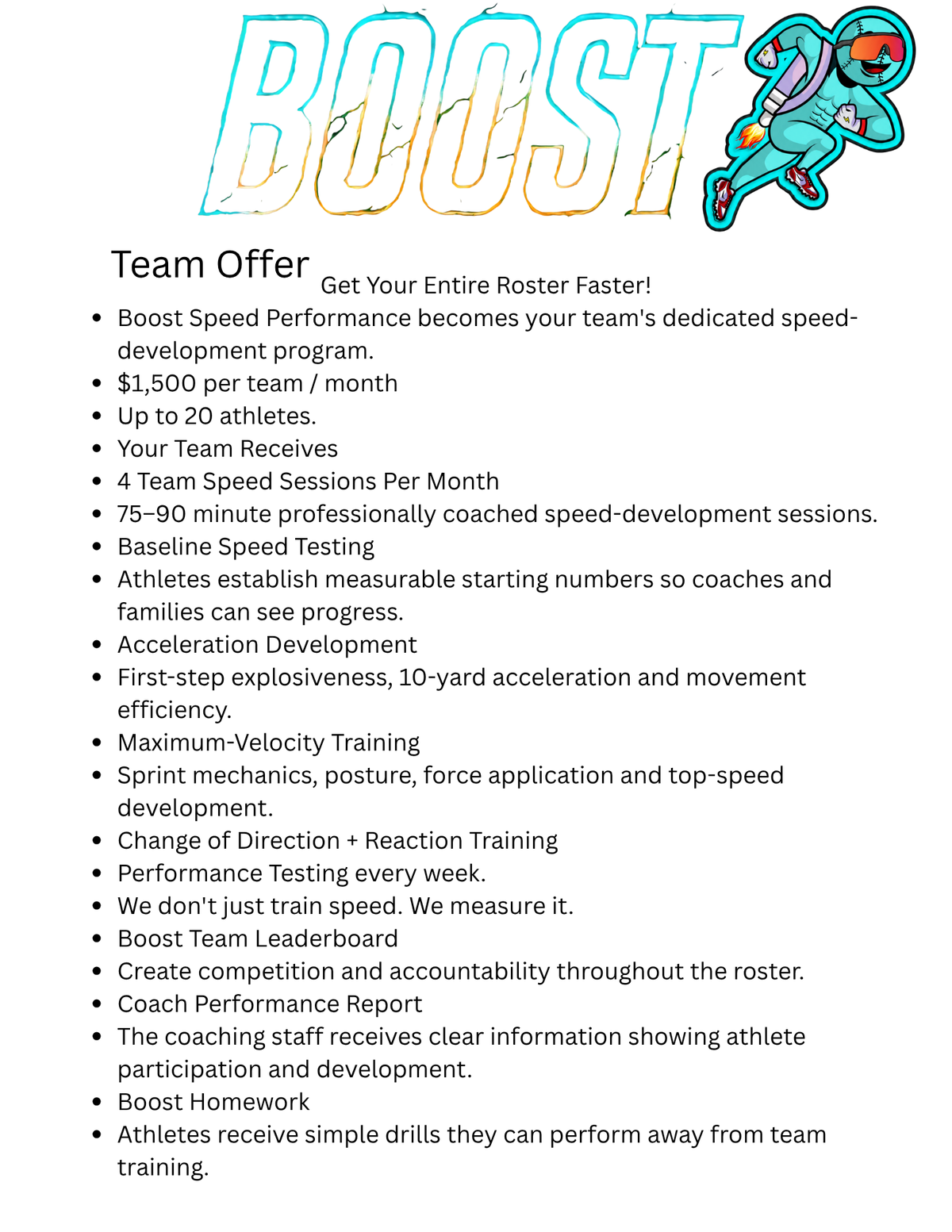 TEAM RUNNING SPEED BOOST